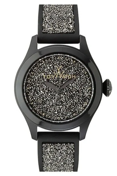 Pre-owned Toywatch Toy Watch Gl02bk Swarovski Crystal Bezel Silicone Strap 38 Mm Watch 1918