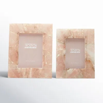 Tozai 2 Piece Quartz Picture Frame Set In Pink