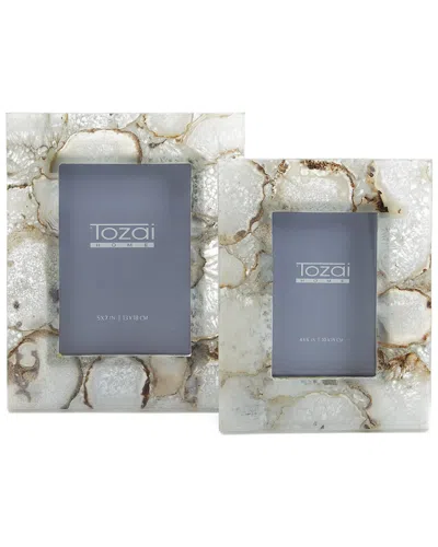 Tozai Home Agate Set Of 2 Frames In Gray
