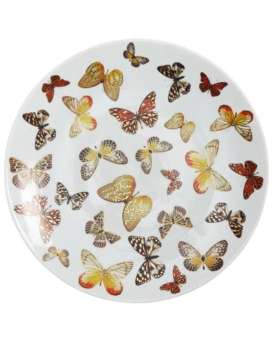 Tozai Home Butterfly Garden Decorative Plate In White