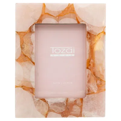 Pre-owned Tozai Home Genuine Pink Quartz/glass 5” X 7" Photo Frame By , 2015