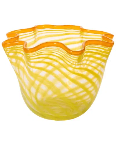 Tozai Home Rialto Swirl Flare Bowl In Gold