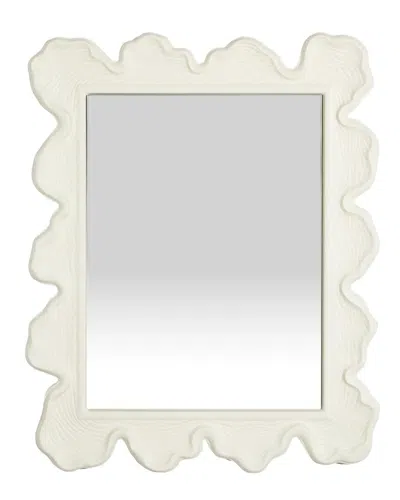 Tozai Home Scalloped Organic Wall Mirror In White