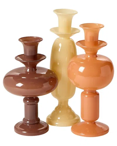 Tozai Home Set Of 3 Earthtones Vases In Multi