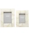 TOZAI HOME WHITE QUARTZ SET OF 2 PHOTO FRAMES