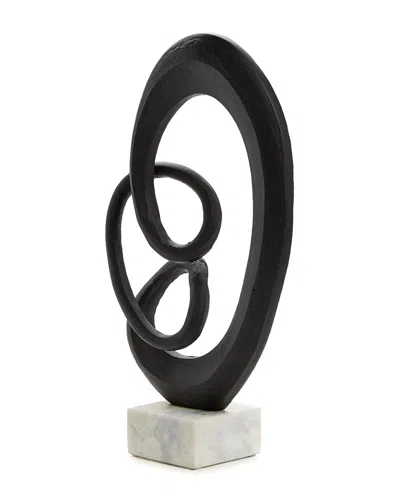 Tozai Infinity Sculpture On Marble Base In Black