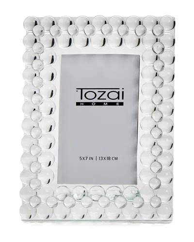 Tozai Layered Bubbles Crystal Glass 5 X 7 Photo Frame In Gray