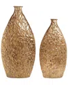 TOZAI TOZAI SET OF 2 ETCHED METAL VASE