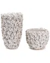 Tozai Set Of 2 Hydrangea White Planter/vases In White