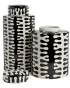 Tozai Set Of 2 Jigsaw Jars In Black