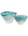 Tozai Set Of 2 Seafoam Vases In Green