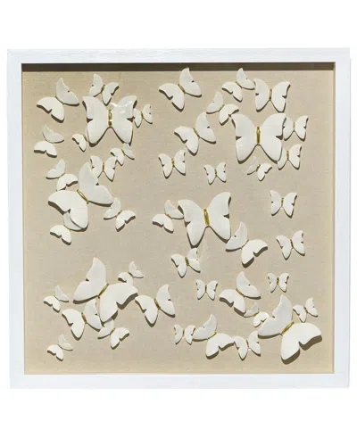 Tozai Two's Company Butterflies Shadow Box Wall Art In Brown