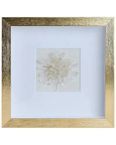 Tozai Two's Company Clear Crystal Cluster Flower Shadow Box Wall Art In Gold