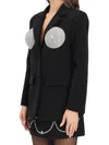 Tpn Black Polyester Long Jacket In Black