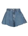 Tpn Woman Denim Shorts Blue Size M Cotton In Blue