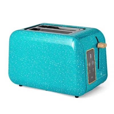Tpw Digital 2-slice Toaster With Digital Display, Teal Speckle In Blue