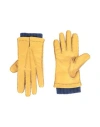 Tr Handschuhe Wien Man Gloves Yellow Size 8 Soft Leather, Textile Fibers In Yellow