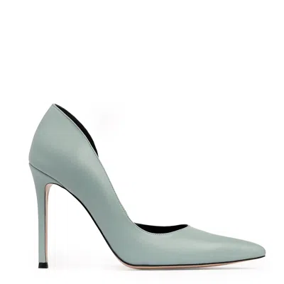 Traces Of Heels Blue Remarkable Lady Pumps In Mint Leather