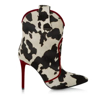 Traces Of Heels Women's Black / Red / White Meteorite Ankle Boots In Black/red/white