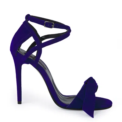 Traces Of Heels Women's Blue Serendipity Sandals In Indigo Suede Shades