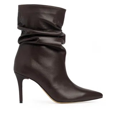 Traces Of Heels Women's Brown Lunaire Boots In Testa Di Moro Nappa Leather
