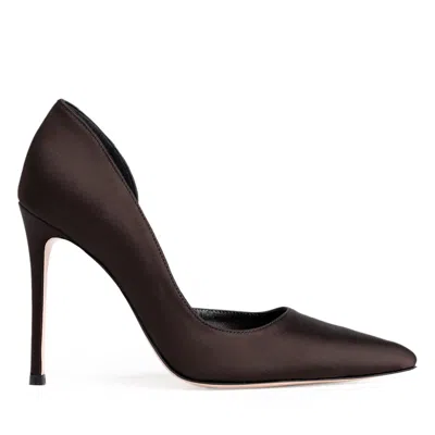 Traces Of Heels Women's Brown Timeless Desire Pumps In Testa Di Moro Sleek Satin