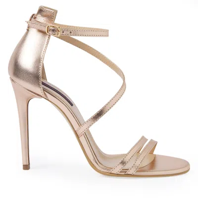 Traces Of Heels Women's Mirror Mirror On The Wall Sandals In Rose Gold Leather