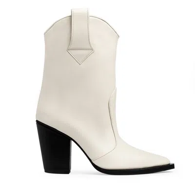 Traces Of Heels Women's Neutrals Subtlety Ankle Boots In Butter-colored Nappa Leather In Black
