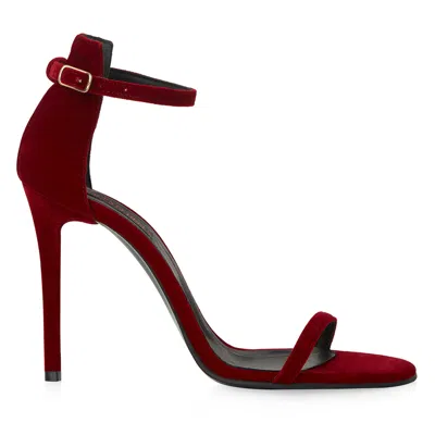 Traces Of Heels Women's Red Mars Bordeaux Velvet Sandals