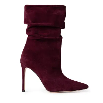 Traces Of Heels Women's Red Soft Murmur Ankle Boots In Bordeaux Suede