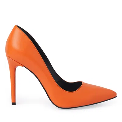 Traces Of Heels Women's Yellow / Orange Golden Hour Pumps In Oriole Leather Shades In Yellow/orange