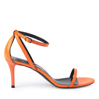 Traces Of Heels Women's Yellow / Orange La Chica Rebela Sandals In Oriole Leather Shades In Yellow/orange