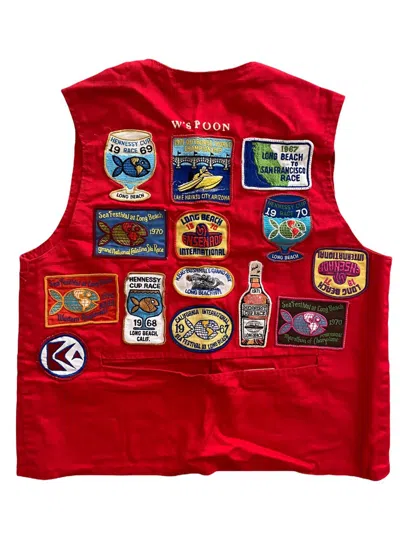 Pre-owned Tracey Vest X Vintage Best Offervintage W'poon Vest Wold Champion Cup Fishing In Red