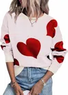 Tracies Valentine Heart Sweater In Pink In Pink