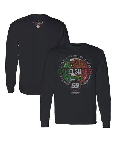 TRACKHOUSE RACING TEAM COLLECTION MEN'S TRACKHOUSE RACING TEAM COLLECTION BLACK DANIEL SUAREZ PANCHO LONG SLEEVE T-SHIRT
