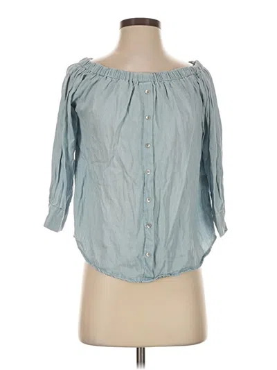 Pre-owned Tractr 3/4 Sleeve Blouse In Blue