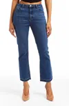 Shop Tractr Ava High Rise Crop Flare Jeans In Indigo