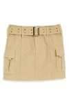 Tractr Belted Cotton Cargo Skirt