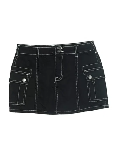 Pre-owned Tractr Kids' Denim Skirt In Black