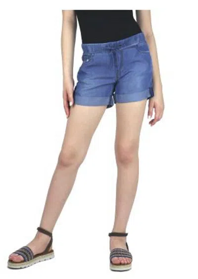 Tractr Kids' Drawstring Cuff Shorts In Indigo In Blue
