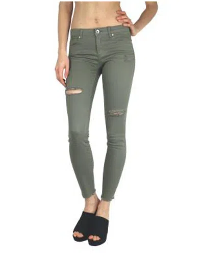Tractr Fray Hem Ankle Crop Jeans In Vetiver In Gray