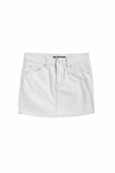 Tractr Kids' Girl's Lisa Mini Fray Hem Skirt In White