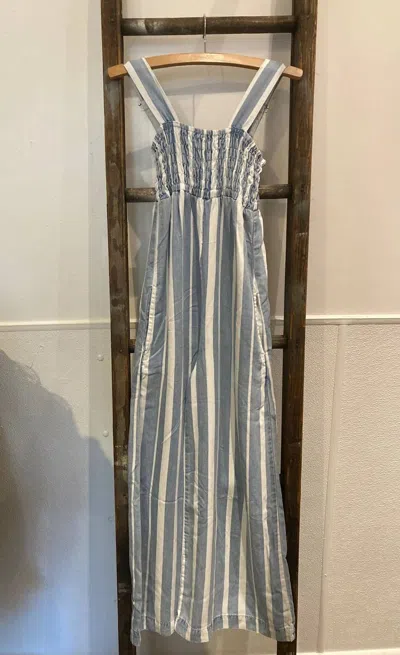 Tractr Kids' Girl's Striped Palazzo Jumpsuit In Blue/white In Multi
