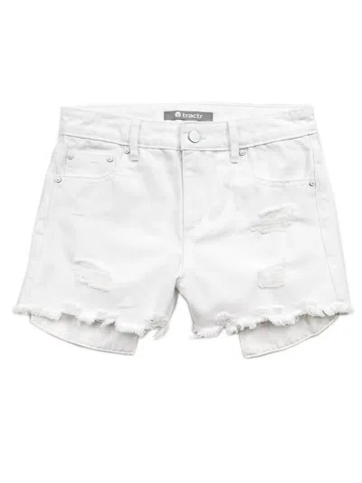 Tractr Kids' Girl's Weekender Destruction Shorts In White