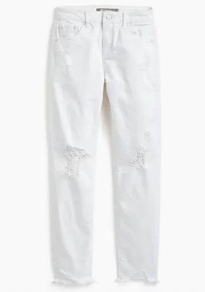 Tractr Kids' Girl's Weekender With Destruction Pants In White