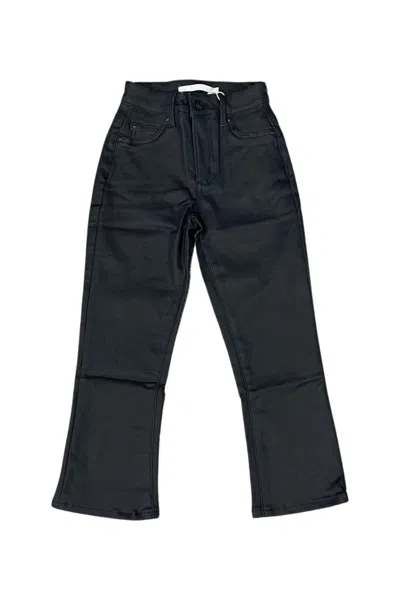 Tractr Kids' Girls Coated Flare Jeans In Black