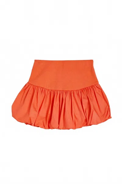 Tractr Kids' Girls' Knit Waist Balloon Puff Skirt In Orange