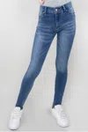 Tractr High Rise Ankle Skinny Jeans In Indigo In Multi