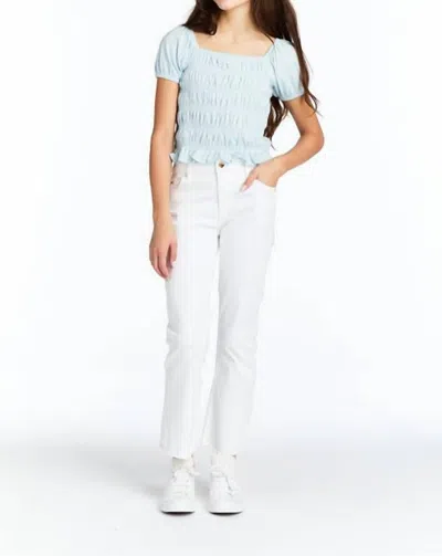 Tractr Kids' High Rise Crop Flare Jeans In White