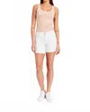 Tractr High Rise Distressed Jean Short In White In White